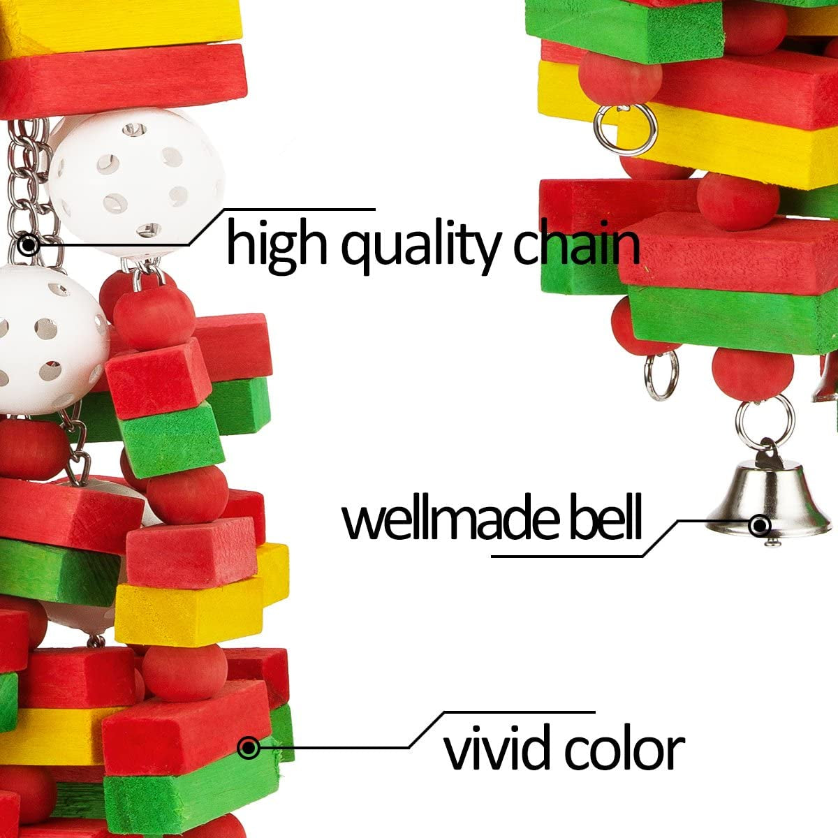 Large Bird Parrot Toys for Cockatoos, African Grey Macaws and Amazon Parrots