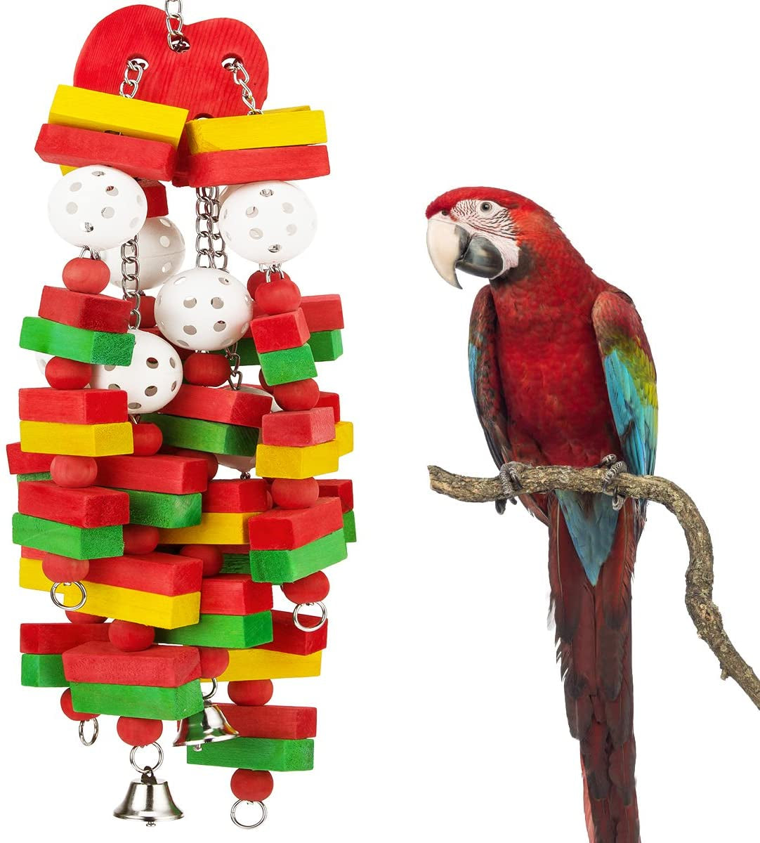 Large Bird Parrot Toys for Cockatoos, African Grey Macaws and Amazon Parrots